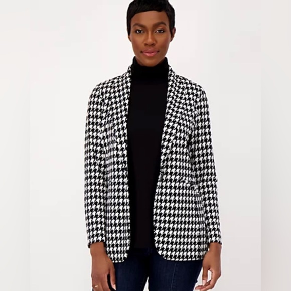 END of Season Sale: Susan Graver 2X Lined Houndstooth Blazer - New with Tags - Picture 1 of 3